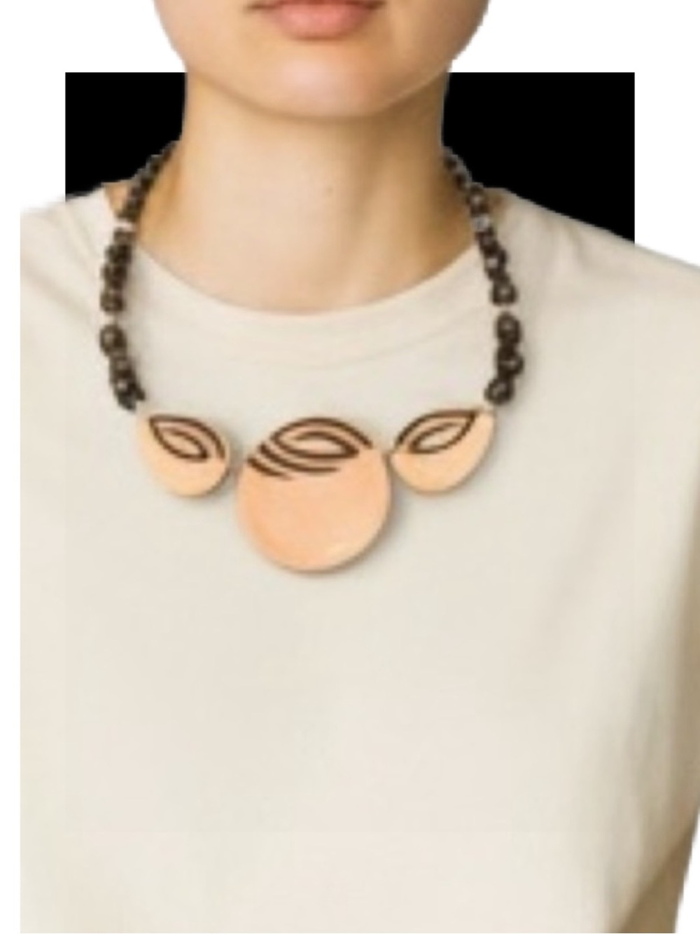 Vintage Artistic Elegant Ceramic& Glass Bead Necklace
